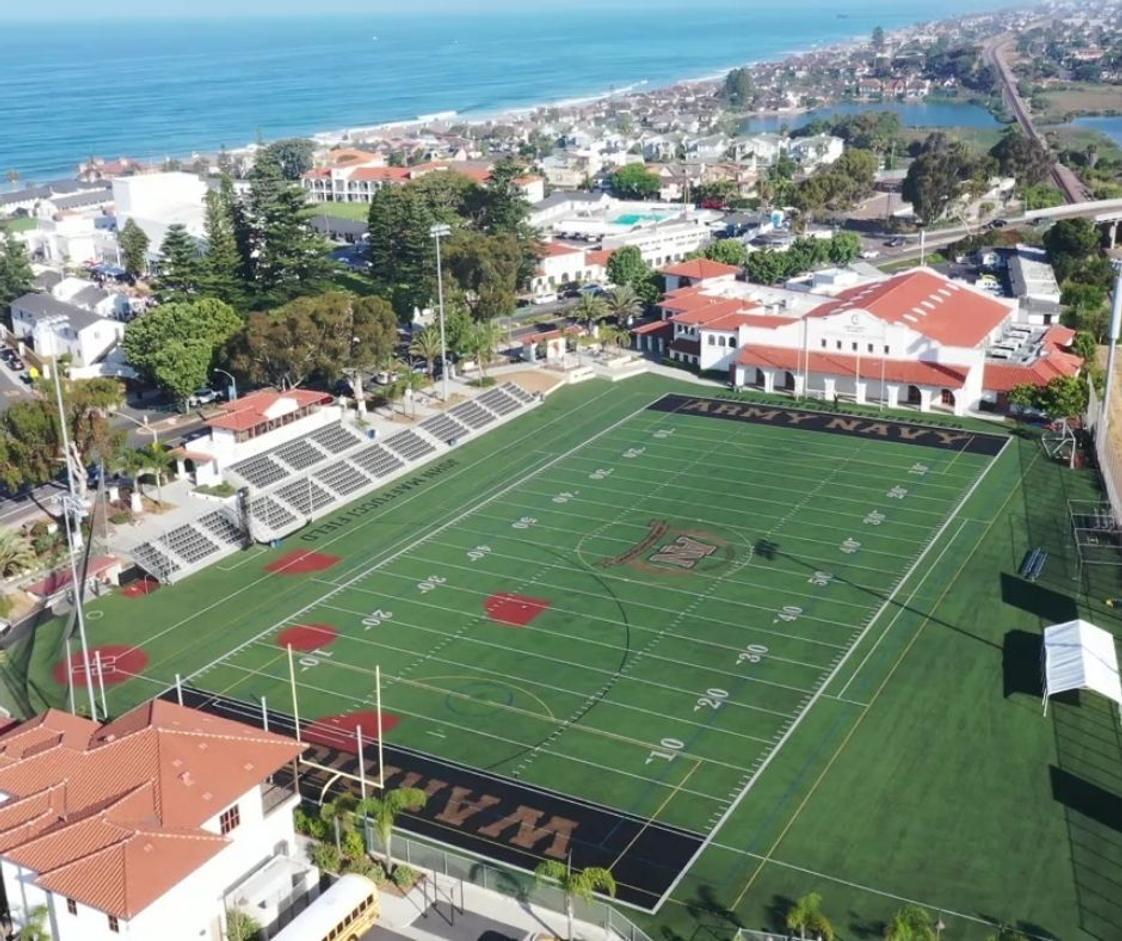 Army and Navy Academy Photo #1 - Our 16-acre campus is bordered by the Pacific Ocean in the northern San Diego coastal town of Carlsbad, CA. State-of-the-art athletic facilities support ANA's 17 different sports teams, plus surfing, beach volleyball, and ice hockey.